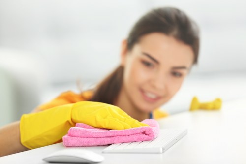 Local cleaning team working in a Hackney apartment